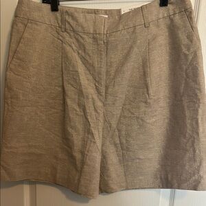 LOFT Tan Bermuda Shorts Linen Blend Tailored
